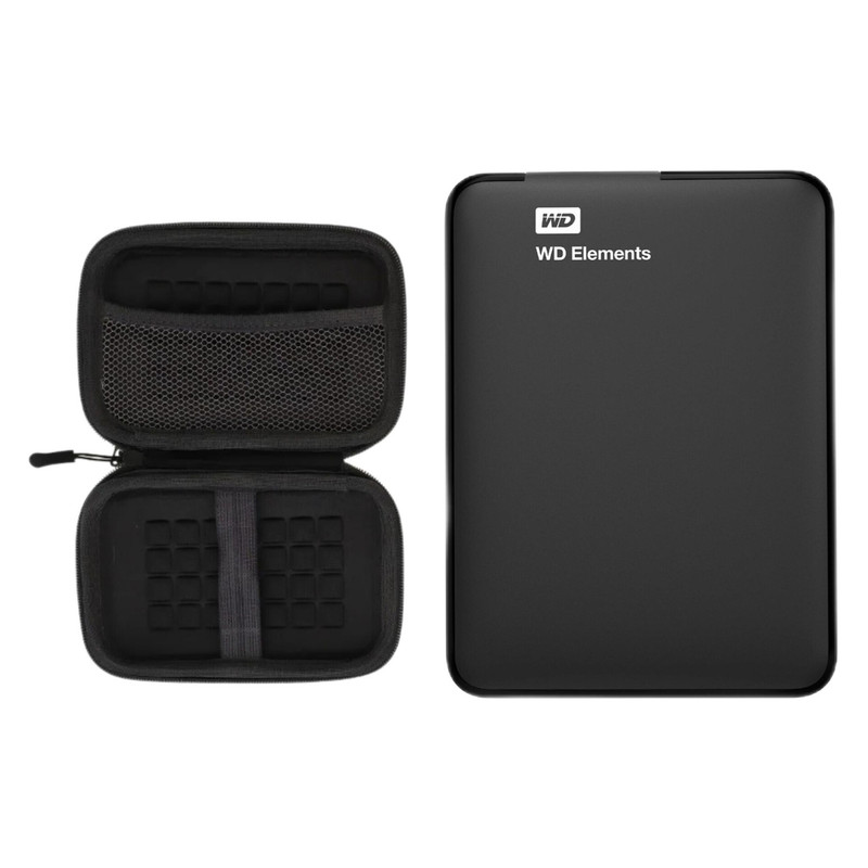 هارد دیسک اکسترنال وسترن دیجیتال مدل Elements ظرفیت یک ترابایت به همراه کیف